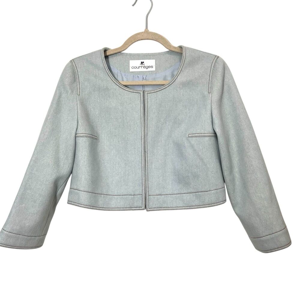 Vintage Courreges Jacket Size 38 Cropped 3/4 Sleeve Old Money Preppy Japan